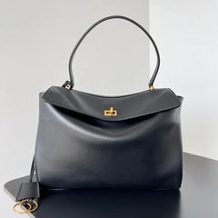 Balenciaga Medium Rodeo Bag 35 Black Calfskin Gold Hardware