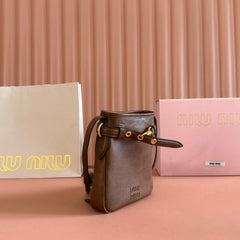 Miu 5NR461 Pouch Brown Cowhide 285381
