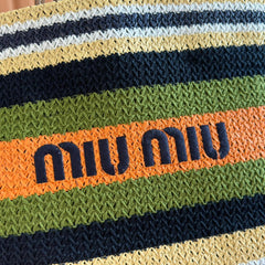 Miu Tote Bag 40cm Raffia-Effect Woven 285425