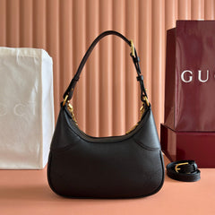 GG Aphrodite Shoulder Bag Black Cowhide