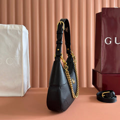 GG Aphrodite Shoulder Bag Black Cowhide