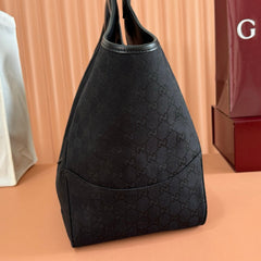 GG Mercato Large Tote Bag Black Canvas