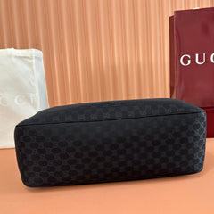 GG Jackie Large Tote Bag Black Canvas