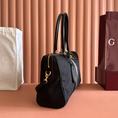 GG 2026 Borsetto Boston Bag Black Canvas Leather