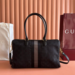 GG 2026 Borsetto Boston Bag Black Canvas Leather
