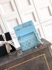 CC 26C Flap Bag 20 Light Blue Velvet