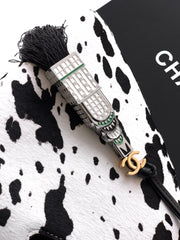 CC Métiers d'ar 26s Shopping Bag Black White Horsehair Calfskin