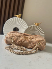 CC Nature Flap Bag 27cm Beige Tweed 275480