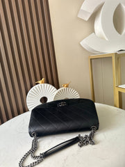 CC 2229 Classic Flap Bag 34cm Black Quited Lambskin