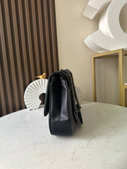 CC 2229 Classic Flap Bag 34cm Black Quited Lambskin