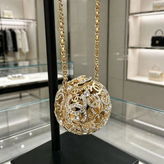 Chane 2026 Gold Openwork Spherical Evening Bag