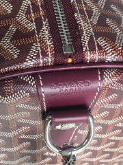 BOSTON 50 BAG IN WINE RED GOYARDINE CANVAS AND CALFSKIN TRIM