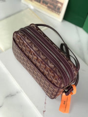 Goyard Cap-Vert Camera Bag Burgundy Calfskin Canvas 290857