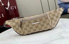 Gucci 2026 Flatpack Belt Bag 20cm Sand mix Brown Canvas Leather