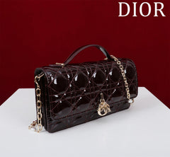 my cd mini 21 wine red patent calfskin