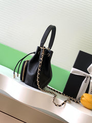 CC Mini Pocket Bucket Bag Black Caviar Leather Light GHW 269203