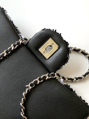 CC 2025 Flap Bag Black White Sequin 298200