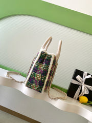 CC 2025 Bag Multicolor Tweed Fabric Leather