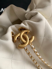 CC 2025 Hobo Bag 45cm White Calfskin