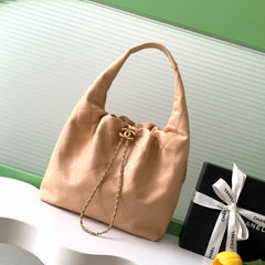 CC 2025 Hobo Bag 45cm Beige Calfskin