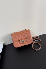 CC Flap Bag 17cm Brown Brick Sheepskin SHW 284818