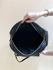 CC 24A Bowling Bag 44cm Black Wrinkled Calfskin GHW