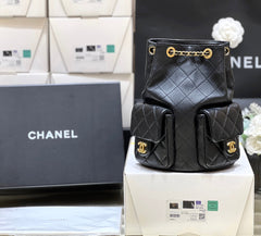 25C Backpack 18cm Black Calfsin Gold Hardware