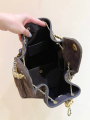 CC 25C Hobo Bag Large 40cm Coffee Suede GHW 290170