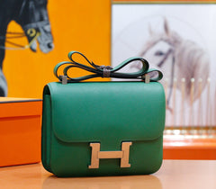 constance 24 dark green epsom leather silver hardware