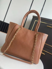 CC 2026 Shopping Bag 39cm Brown Grained Calfskin