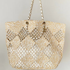 CC 2025 Beach Tote 52 Beige Raffia