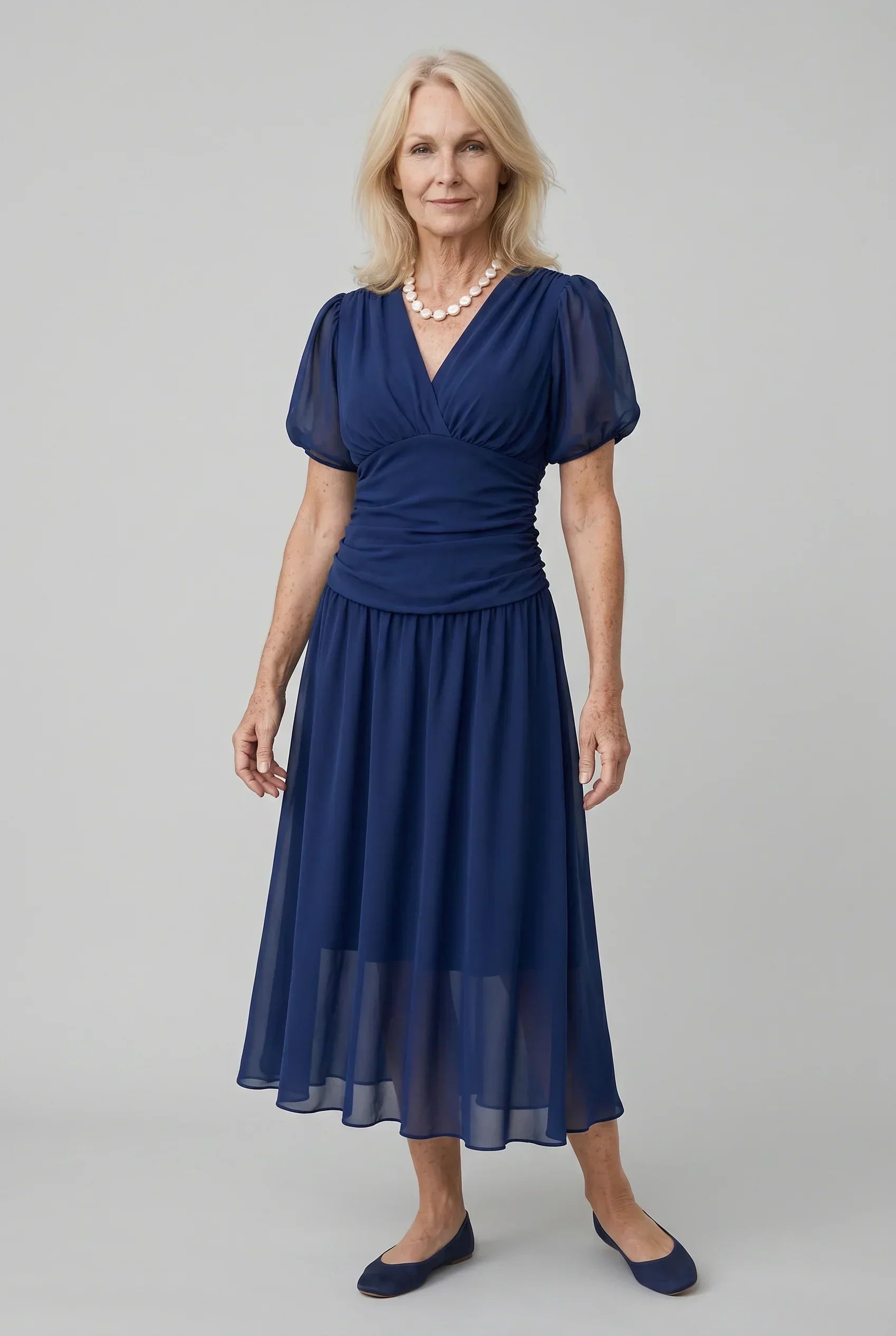 Elegant Long Dress With V-Neck