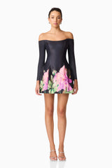 Azelie Off The Shoulder Mini Dress in Black