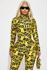 Proceed With Caution 3 Piece Costume Set - Yellow/combo