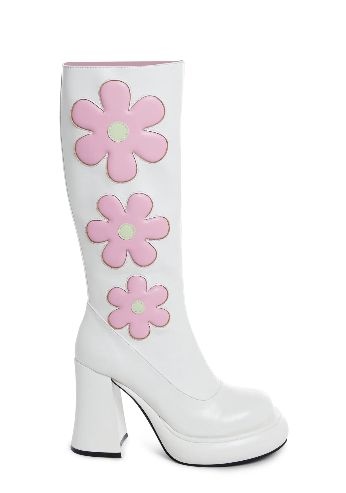 Groovy Shindig Platform Boots - White