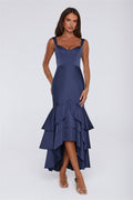 Formal Whimsy Satin Maxi Dress Navy