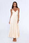 Elegance Found Pleated Maxi Dress Yellow