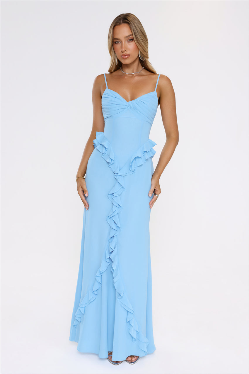 Balmy Nights Club Maxi Dress Blue