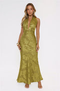 Moodboard Energy Halter Maxi Dress Olive