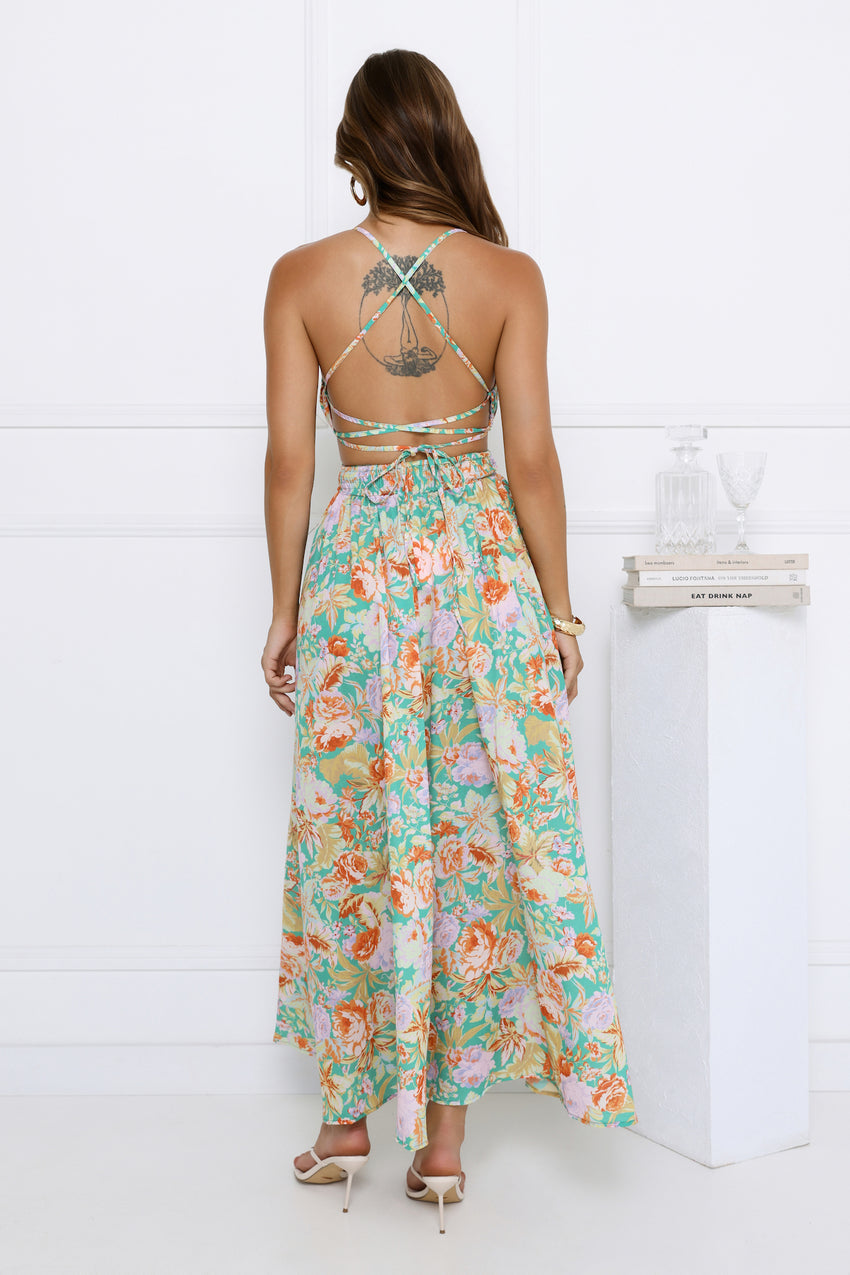 Garden Glory Maxi Dress Green