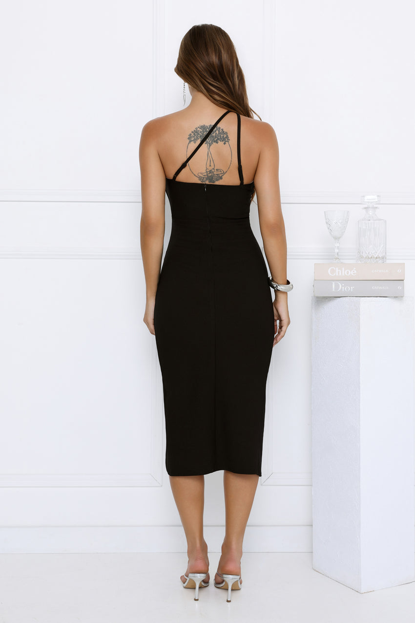 Boldly Stood Midi Dress Black