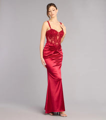 Lyanna Satin Beaded Corset Formal Dress