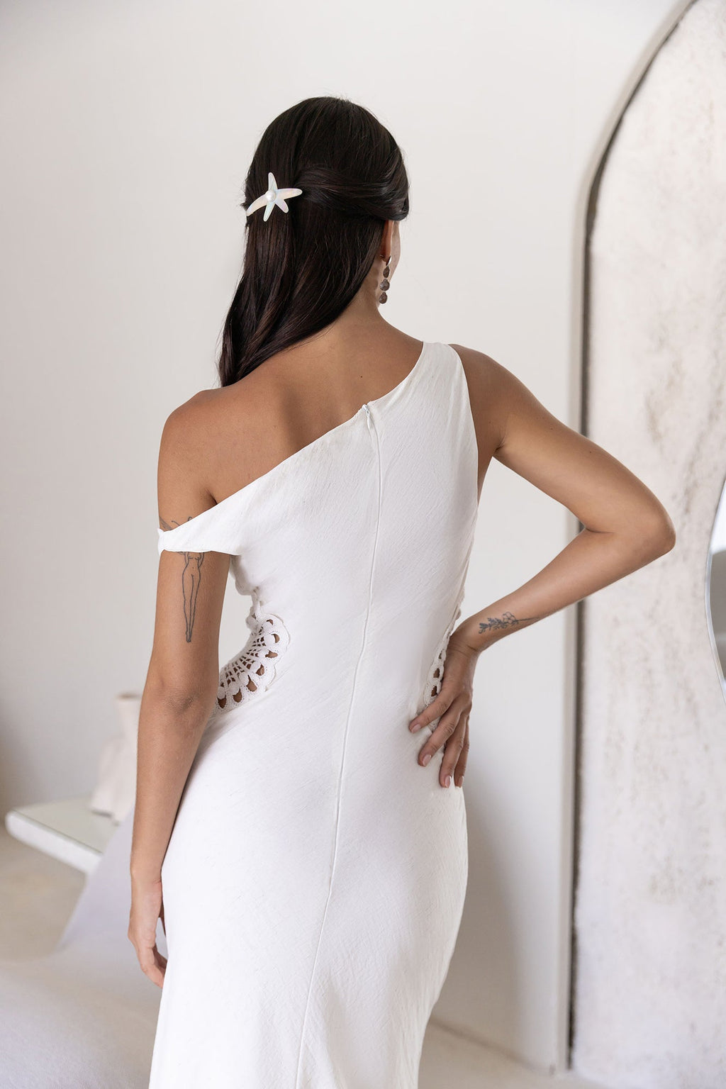 Moonlight Dancer Off Shoulder Maxi Dress Cream