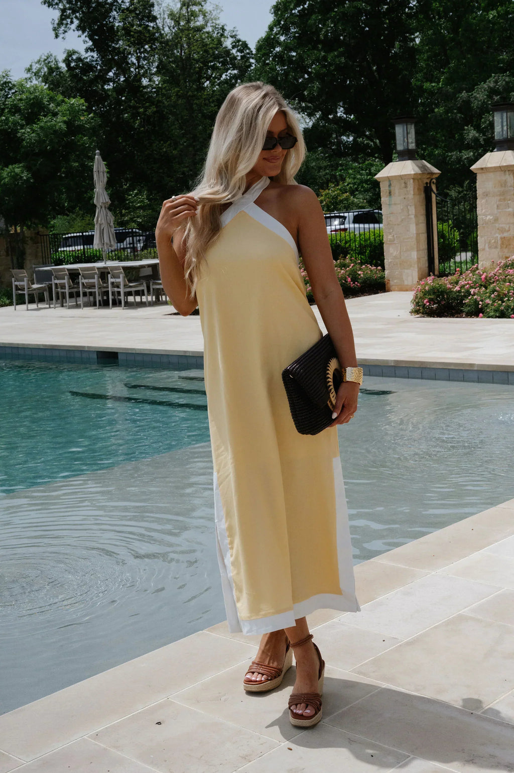 Beau Halter Maxi Dress-Lemon
