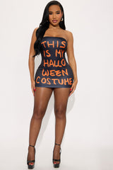 This Is My Bodycon Mini Dress Halloween Costume - Black/Orange