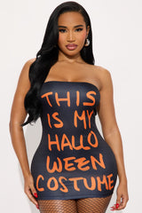 This Is My Bodycon Mini Dress Halloween Costume - Black/Orange