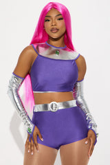 Tireless Sexy Titan 6 Piece Costume Set - Purple