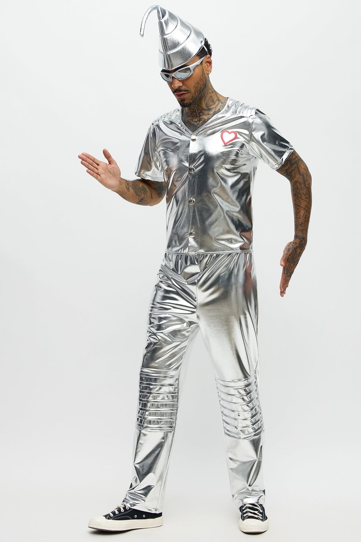 Man Of Tin 4 Piece Halloween Costume - Silver