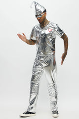 Man Of Tin 4 Piece Halloween Costume - Silver