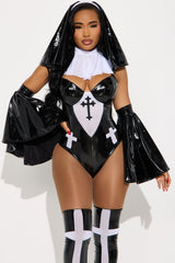 Secret Confessions Nun 5 Piece Costume Set - Black/White